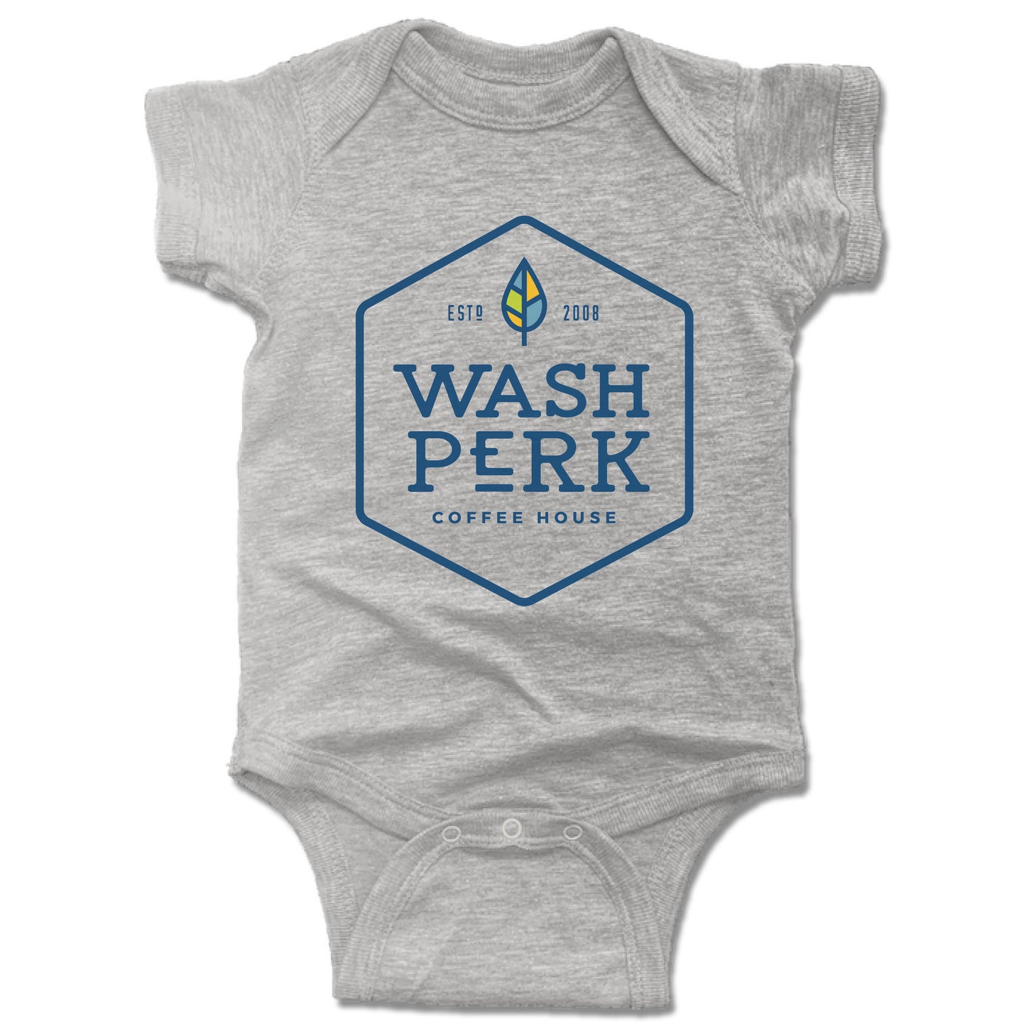 WASHPERK COFFEE HOUSE | GRAY ONESIE | HEX - My State Threads