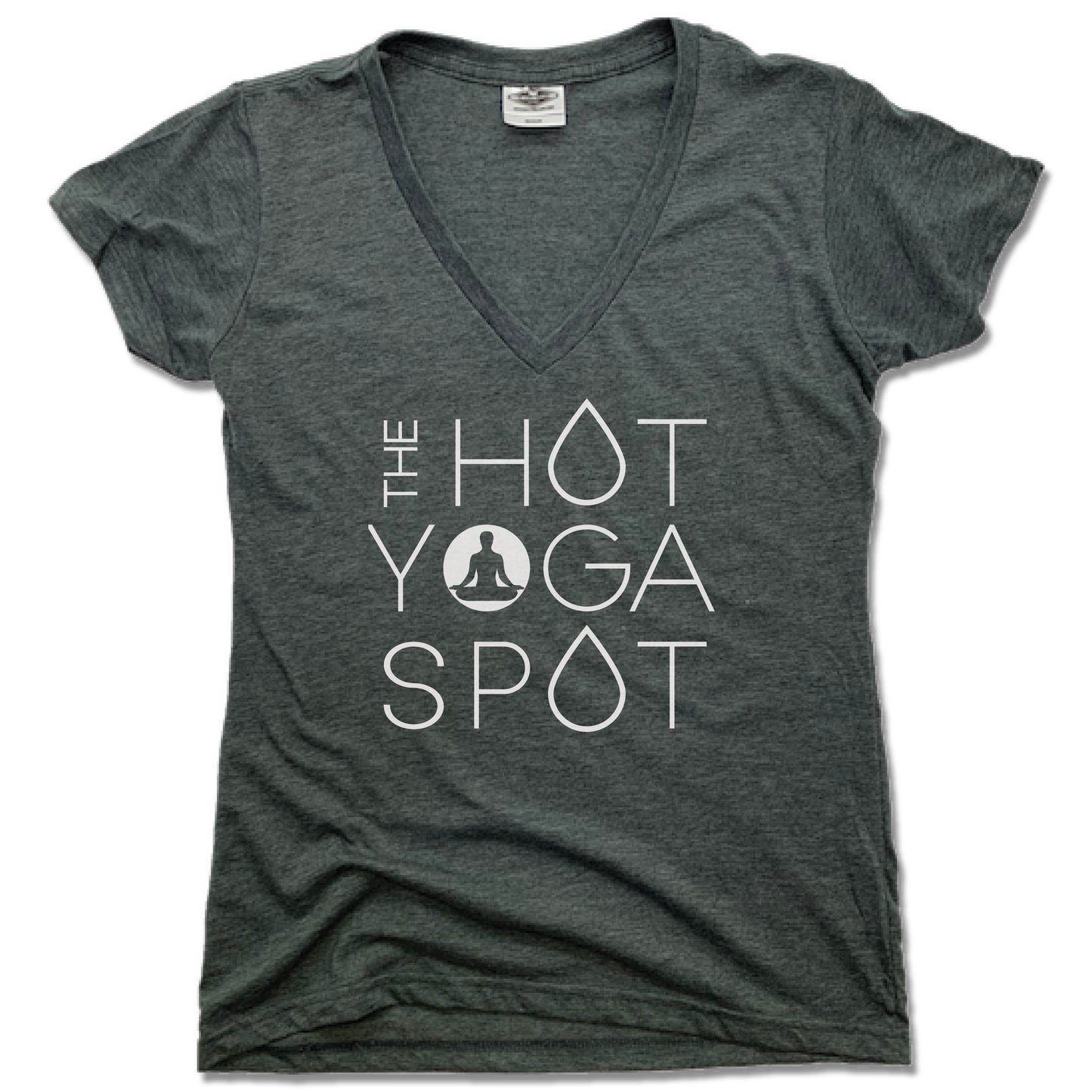 THE HOT YOGA SPOT | LADIES V-NECK | WHITE LOGO