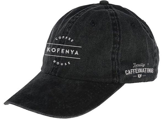 KOFENYA COFFEE | EMBROIDERED BLACK HAT | WHITE LOGO