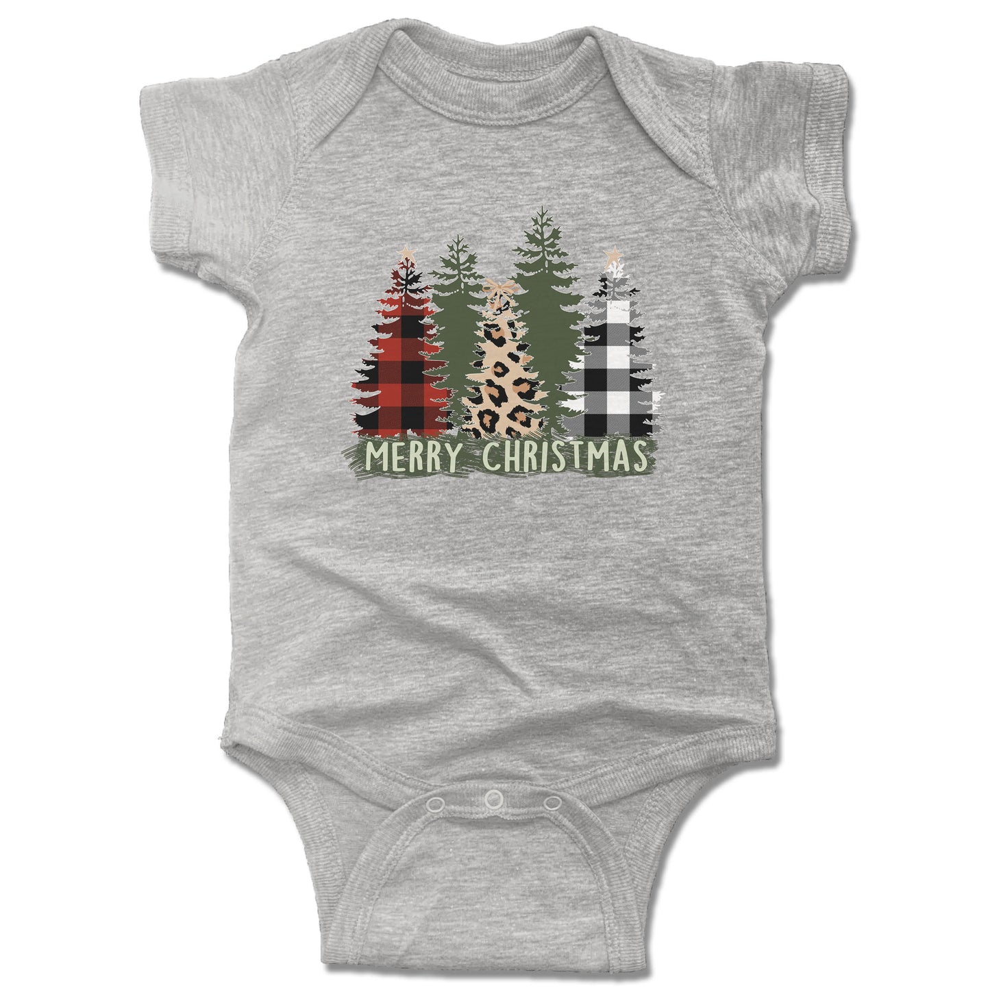 CHRISTMAS TREES | ONESIE GRAY | COMFY PATTERNS