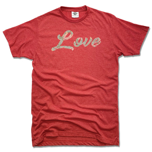 LOVE | UNISEX RED TEE | FLORAL