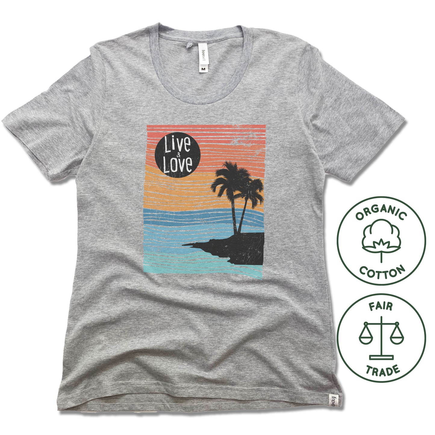 PALM TREE | FREESET LADIES TEE | LIVE AND LOVE LINE ART