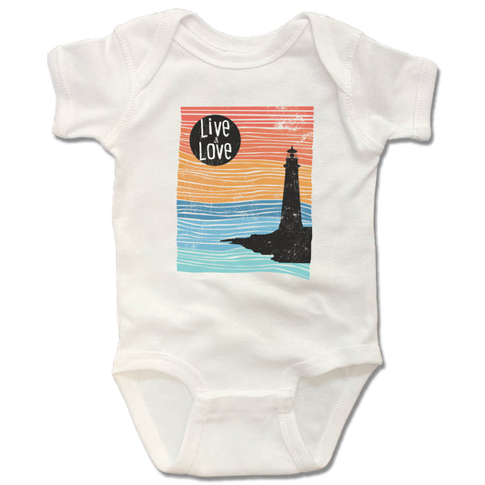 LIGHTHOUSE | WHITE ONESIE  | LIVE AND LOVE LINE ART