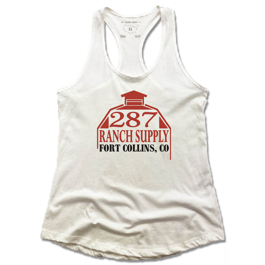 287 RANCH SUPPLY & BOUTIQUE | LADIES WHITE TANK | LOGO