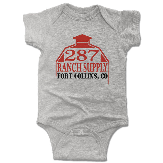 287 RANCH SUPPLY & BOUTIQUE | GRAY ONESIE | LOGO