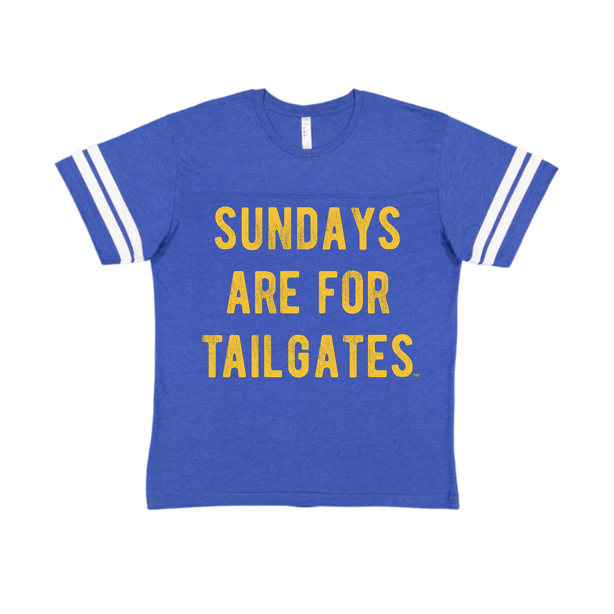 FOOTBALL |  BLUE KIDS TEE | SUNDAYS ARE FOR TAILGATES | GOLD