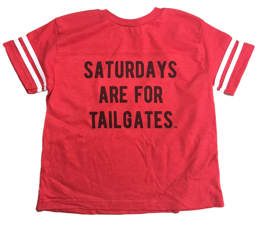 FOOTBALL | RED KIDS TEE | SATURDAYS ARE FOR TAILGATES | BLACK