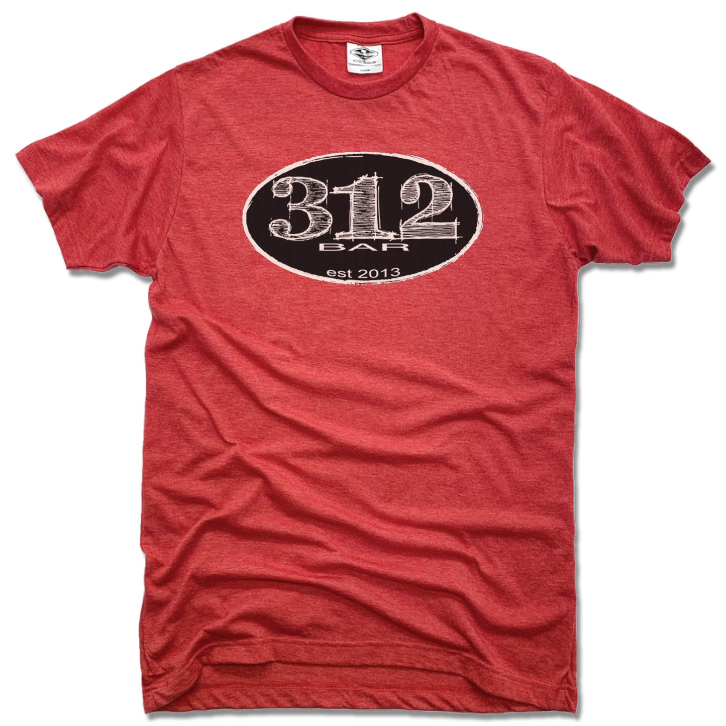 312 Bar | UNISEX RED TEE | BLACK LOGO