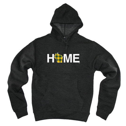 WISCONSIN HOODIE | HOME | PLAID GREEN/GOLD