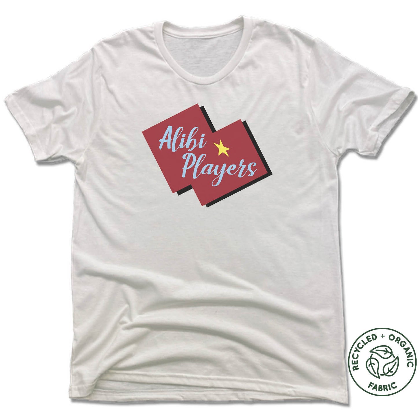 ALIBI PLAYERS | UNISEX WHITE Recycled Tri-Blend | LOGO