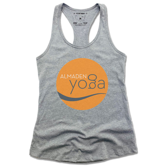 ALMADEN YOGA | LADIES GRAY TANK | COLOR LOGO