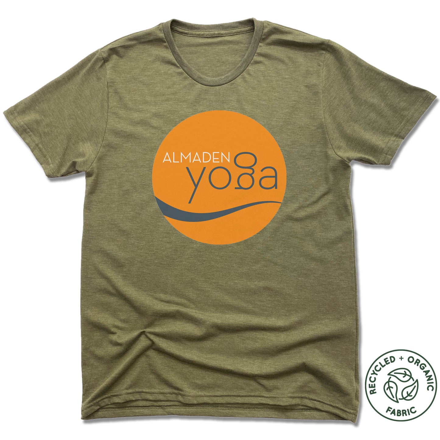 ALMADEN YOGA | UNISEX OLIVE Recycled Tri-Blend | COLOR LOGO