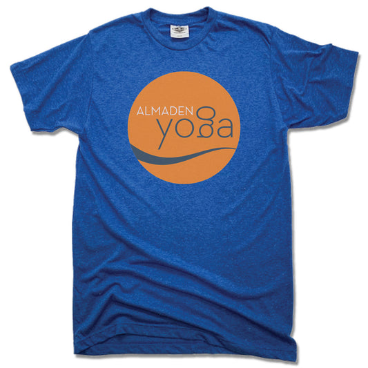 ALMADEN YOGA | UNISEX BLUE TEE | COLOR LOGO