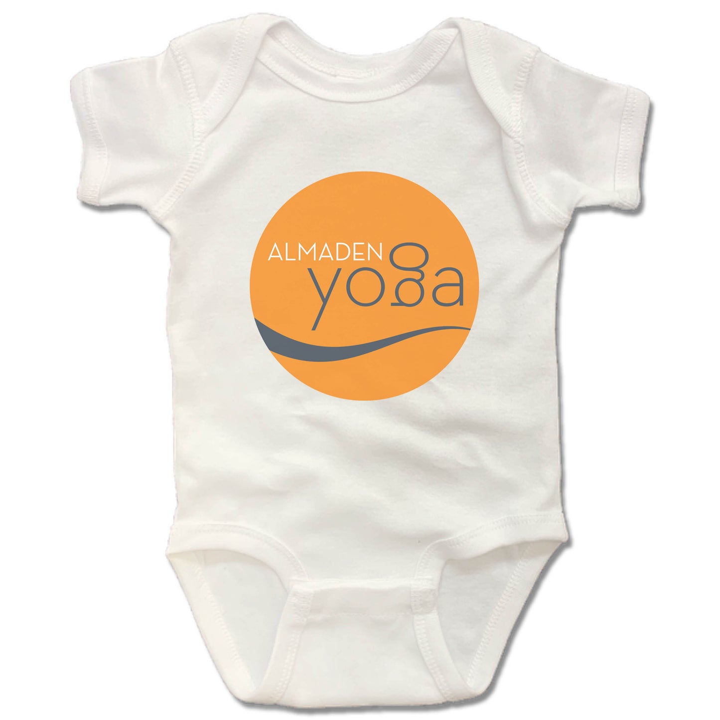 ALMADEN YOGA | WHITE ONESIE | COLOR LOGO