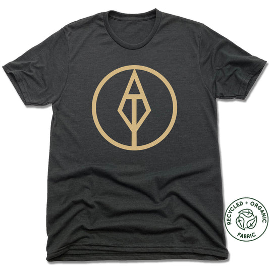 AIM TRUE YOGA | UNISEX BLACK Recycled Tri-Blend | GOLD LOGO