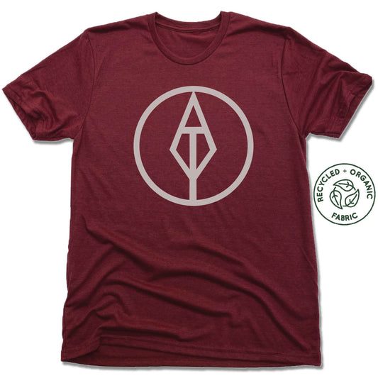 AIM TRUE YOGA | UNISEX VINO RED Recycled Tri-Blend | GRAY LOGO