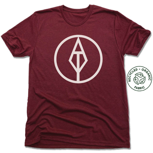 AIM TRUE YOGA | UNISEX VINO RED Recycled Tri-Blend | WHITE LOGO