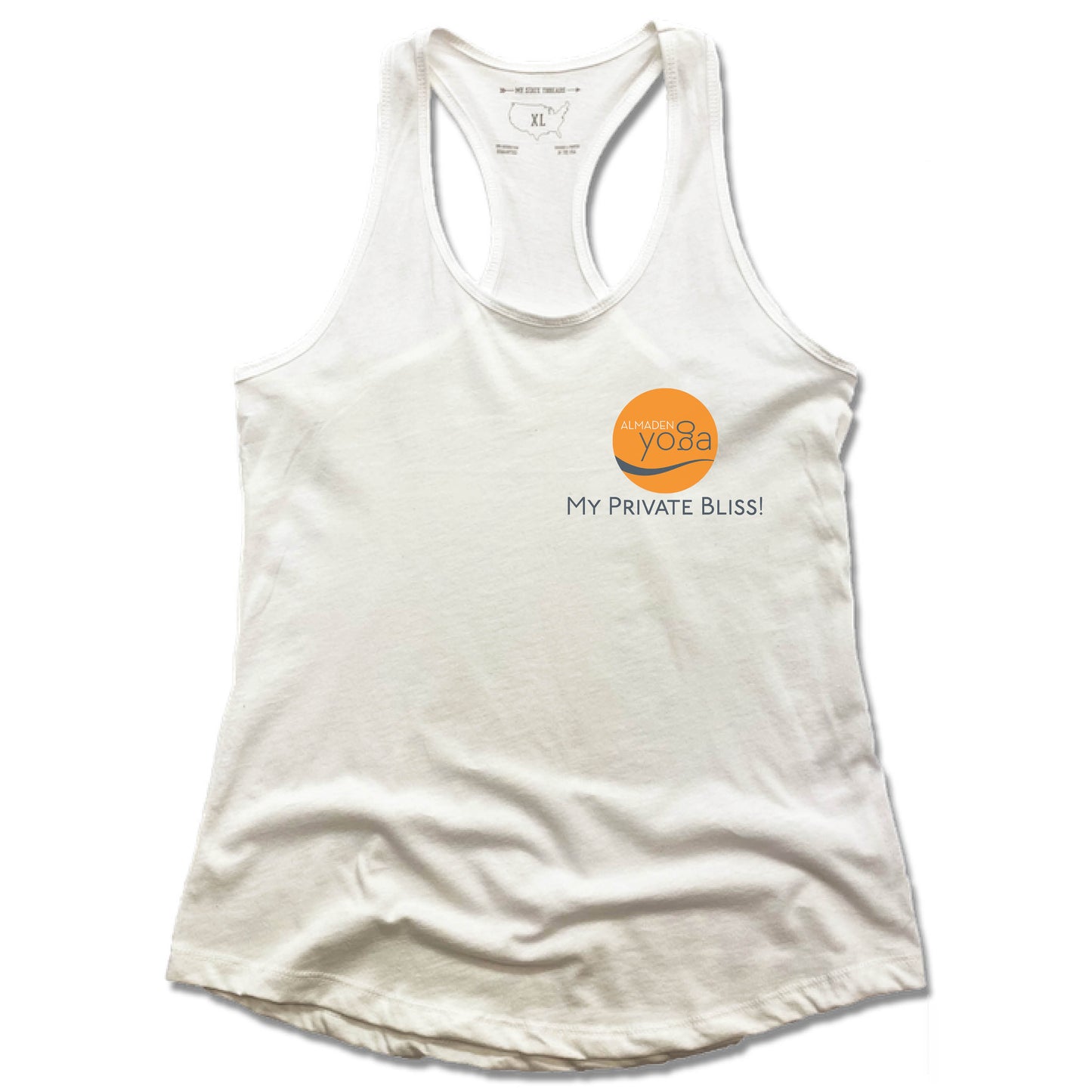 ALMADEN YOGA | LADIES WHITE TANK | MY PRIVATE BLISS!