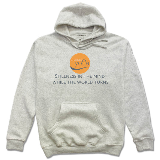 ALMADEN YOGA | HOODIE | STILLNESS IN THE MIND WHILE THE WORLD TURNS