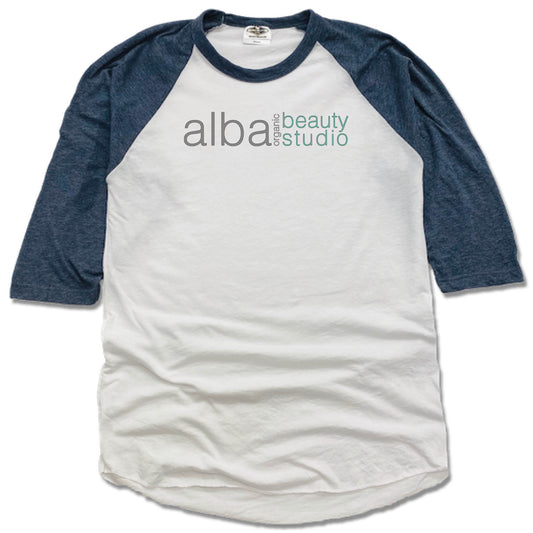 ALBA ORGANIC BEAUTY STUDIO | NAVY 3/4 SLEEVE | LOGO