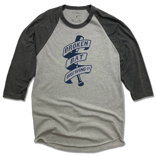 BROKEN BAT BREWING | GRAY 3/4 SLEEVE | LOGO