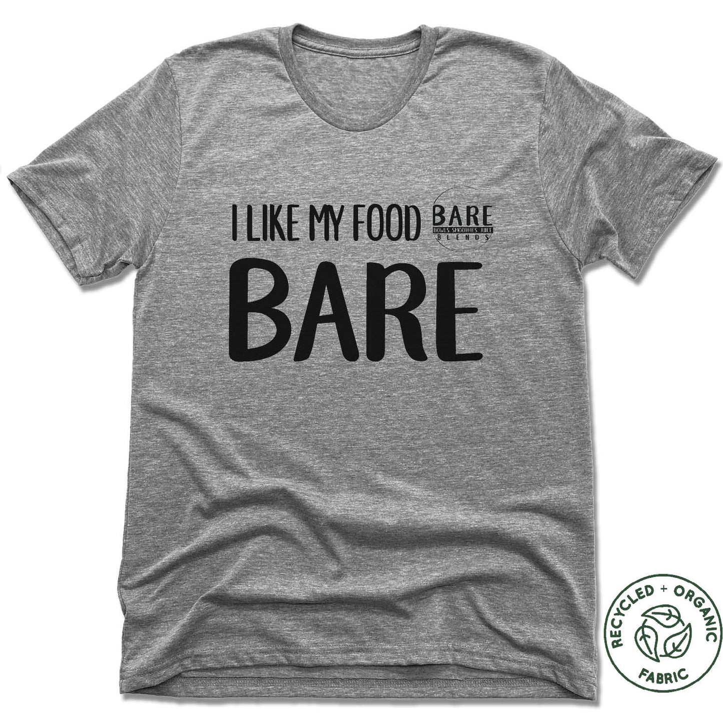 BARE BLENDS | UNISEX GRAY Recycled Tri-Blend | LOGO