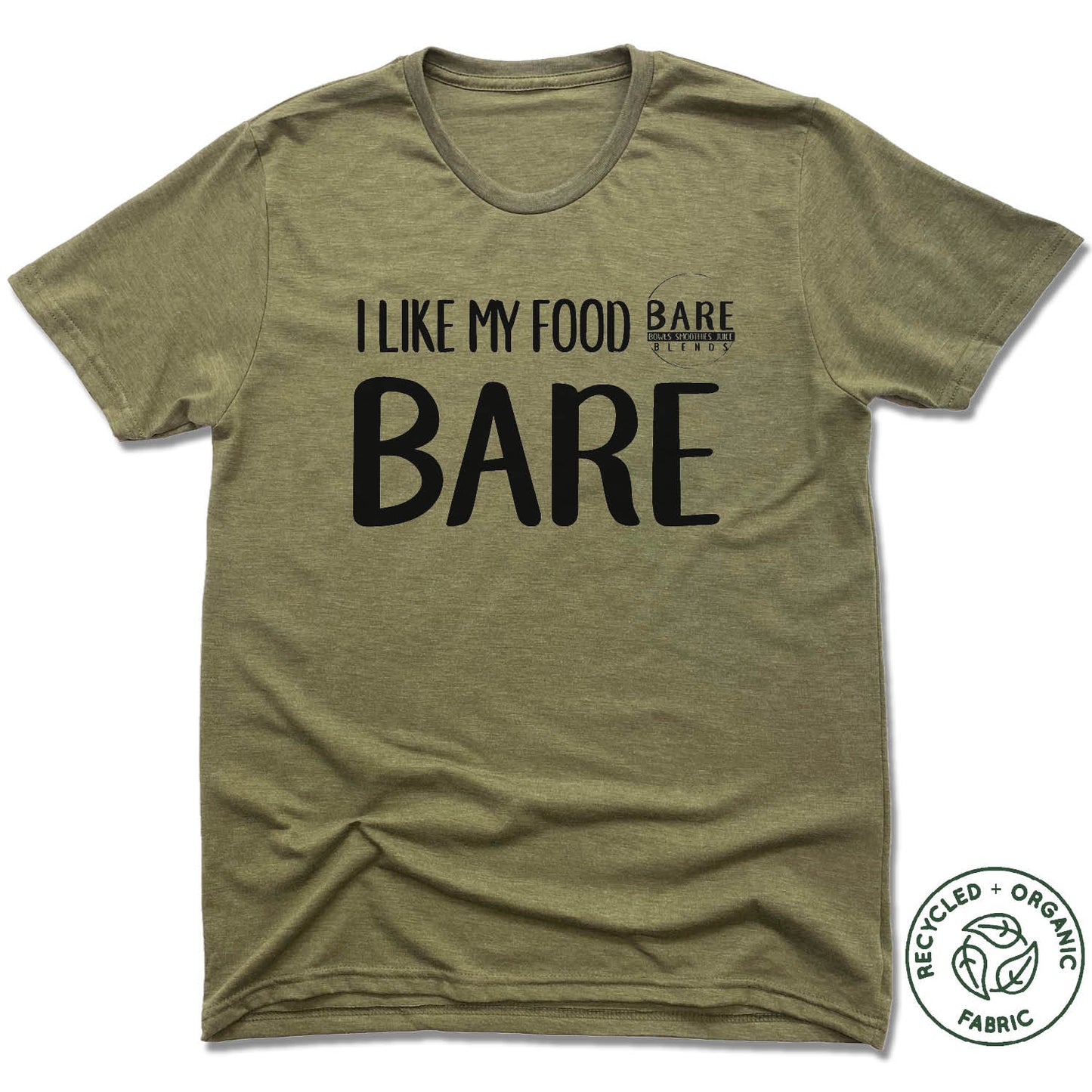 BARE BLENDS | UNISEX OLIVE Recycled Tri-Blend | LOGO