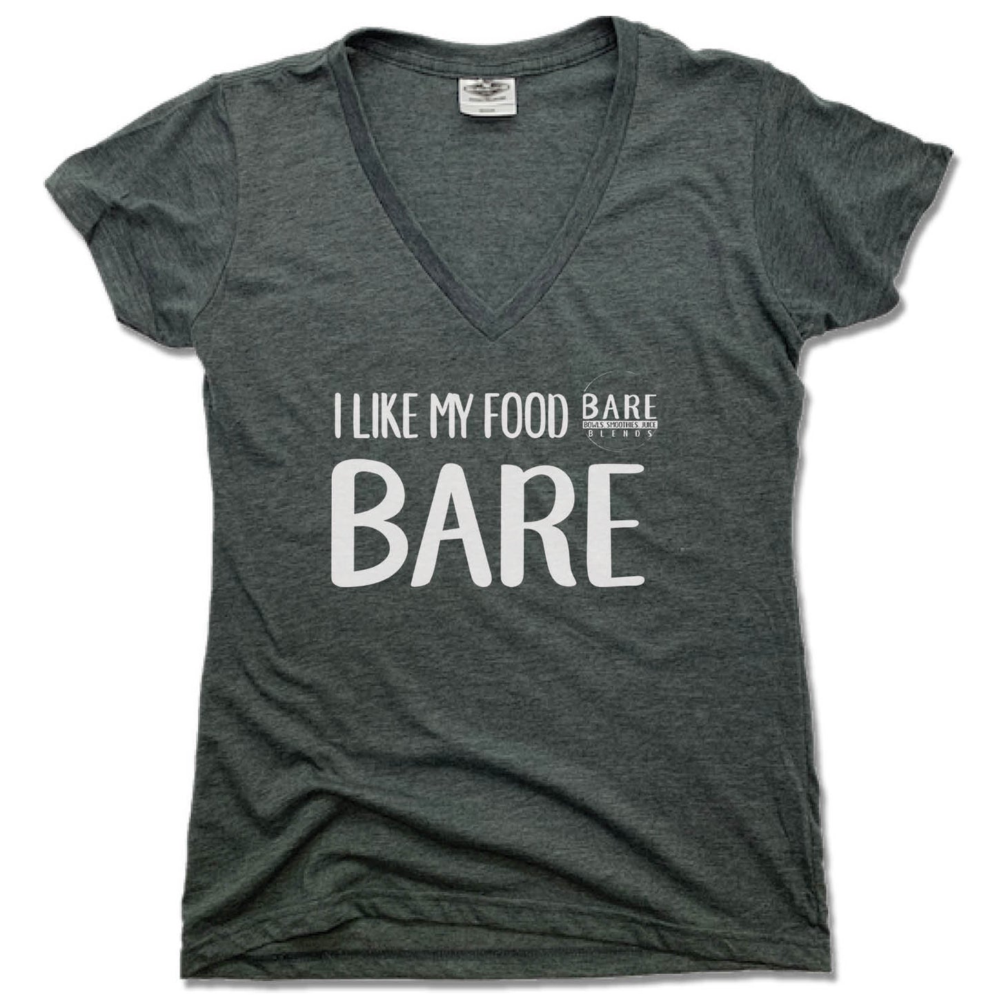 BARE BLENDS | LADIES V-NECK | I LIKE MY FOOD