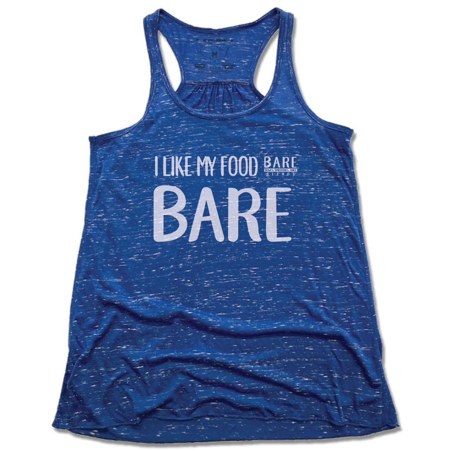 BARE BLENDS | LADIES BLUE FLOWY TANK | I LIKE MY FOOD