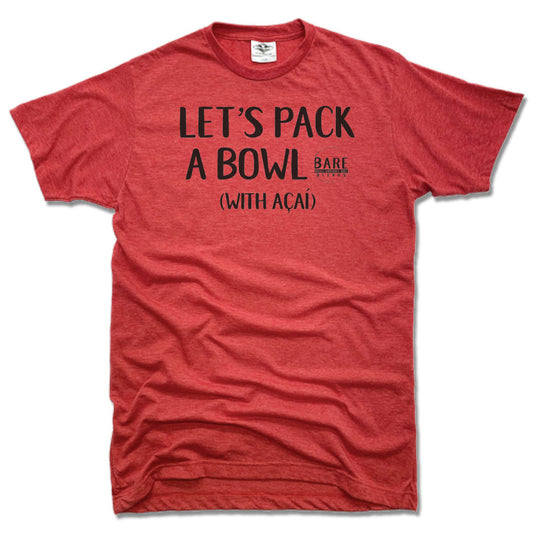 BARE BLENDS | UNISEX RED TEE | LET'S PACK A BOWL
