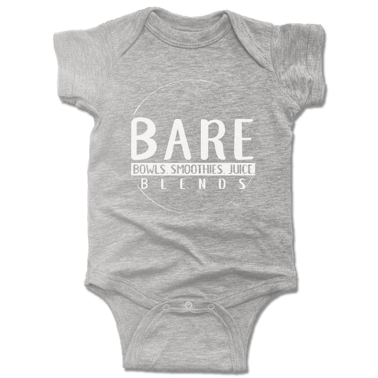 BARE BLENDS | GRAY ONESIE | MONOGRAM WHITE