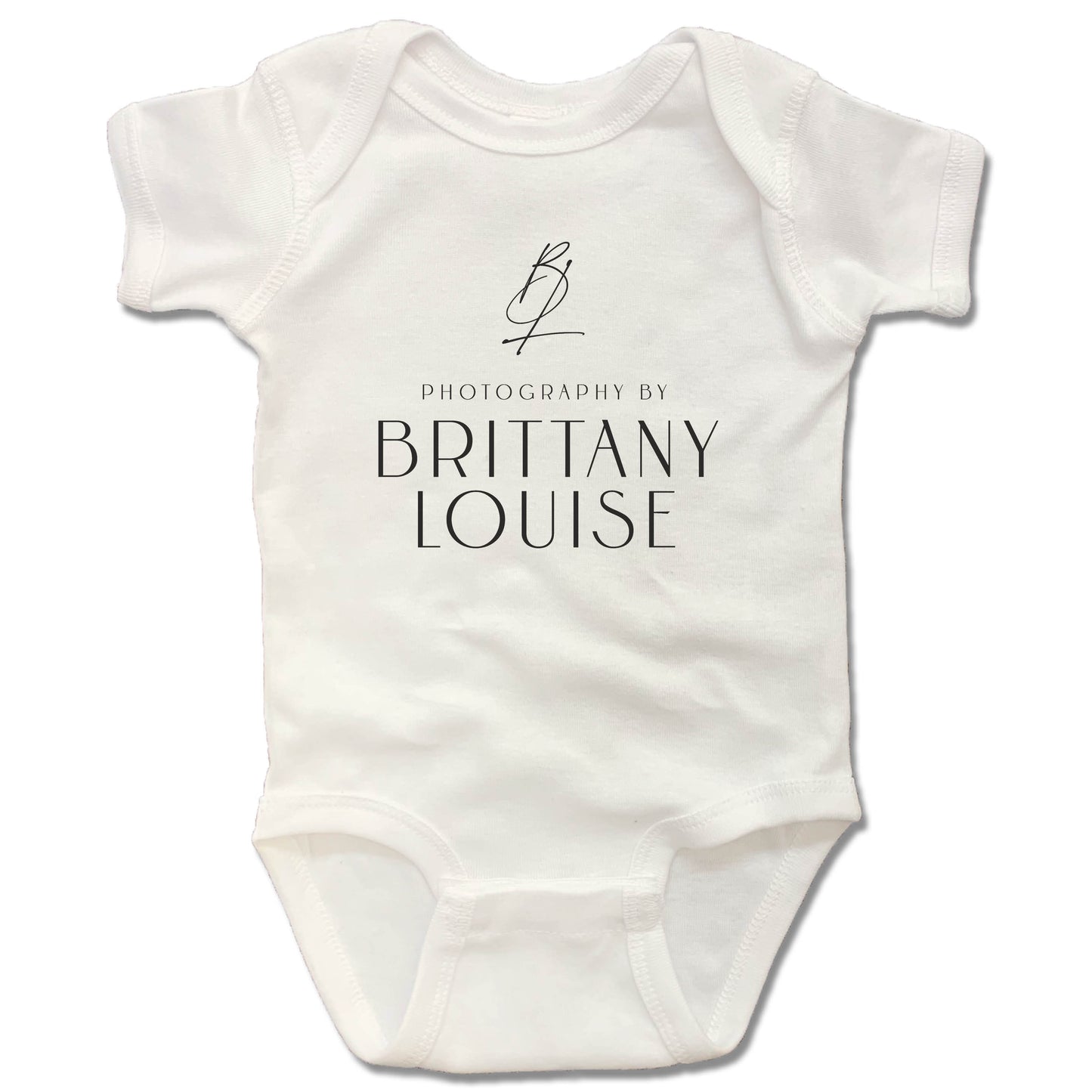 BRITTANY LOUISE | WHITE ONESIE | LOGO