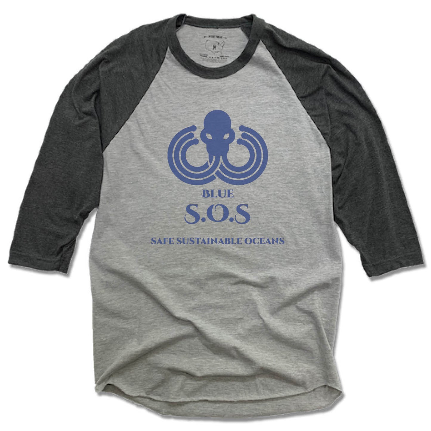 CABUYA LODGE | GRAY 3/4 SLEEVE | BLUE SOS