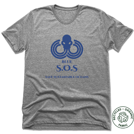 CABUYA LODGE | UNISEX GRAY Recycled Tri-Blend | BLUE SOS