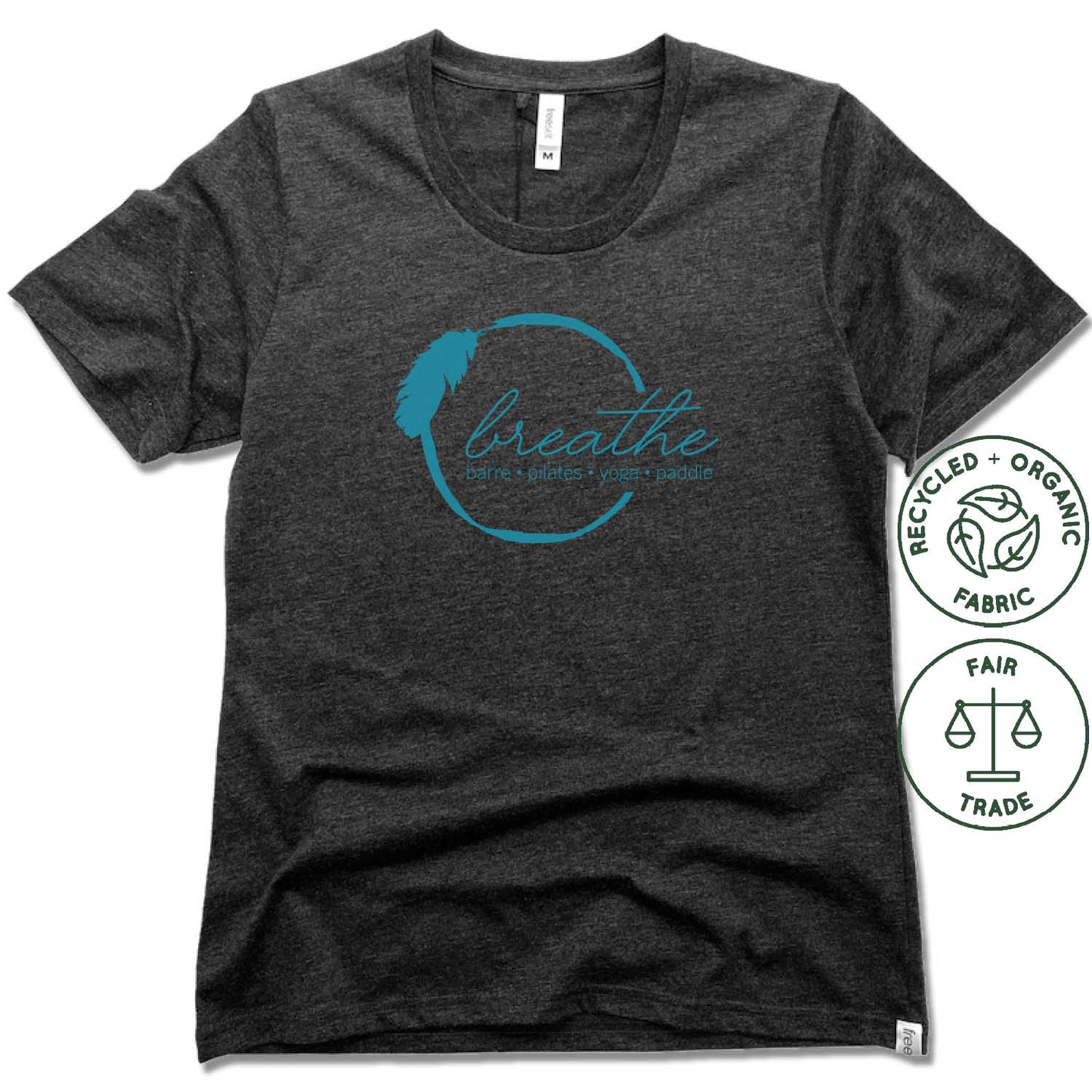 BREATHE PILATES AND BARRE | FAIRTRADE FREESET BLACK LADIES TEE | COLOR LOGO