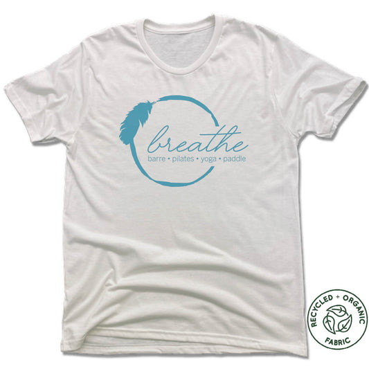 BREATHE PILATES AND BARRE | UNISEX WHITE Recycled Tri-Blend | COLOR LOGO