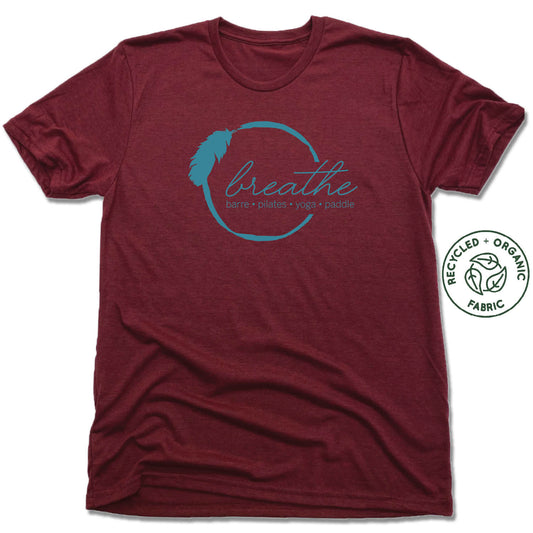BREATHE PILATES AND BARRE | UNISEX VINO RED Recycled Tri-Blend | COLOR LOGO