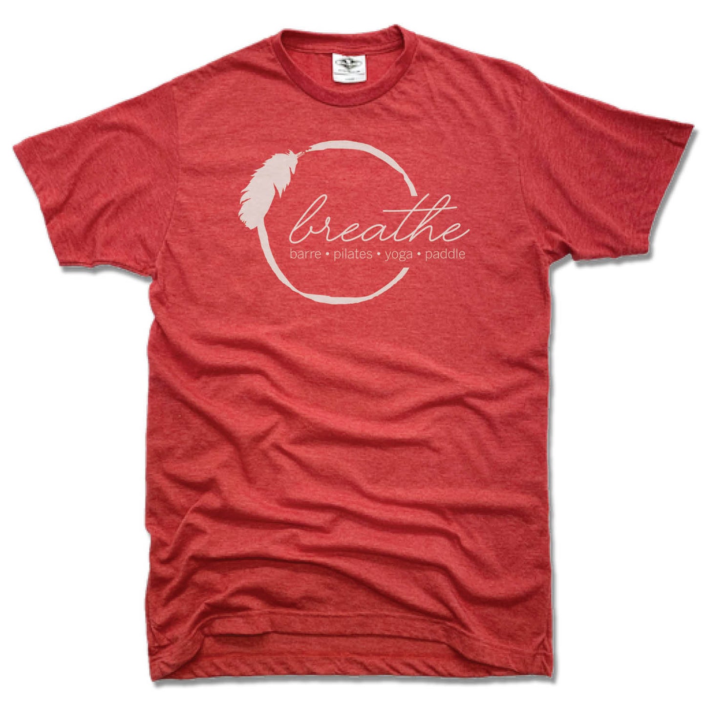 BREATHE PILATES AND BARRE | UNISEX RED TEE | WHITE LOGO