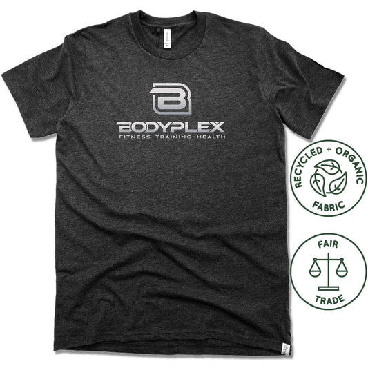 BODYPLEX | FAIRTRADE FREESET BLACK UNISEX TEE | SILVER LOGO