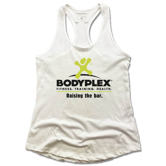 BODYPLEX | LADIES WHITE TANK | BLACK LOGO