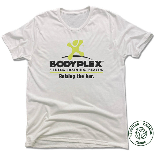 BODYPLEX | UNISEX WHITE Recycled Tri-Blend | BLACK LOGO