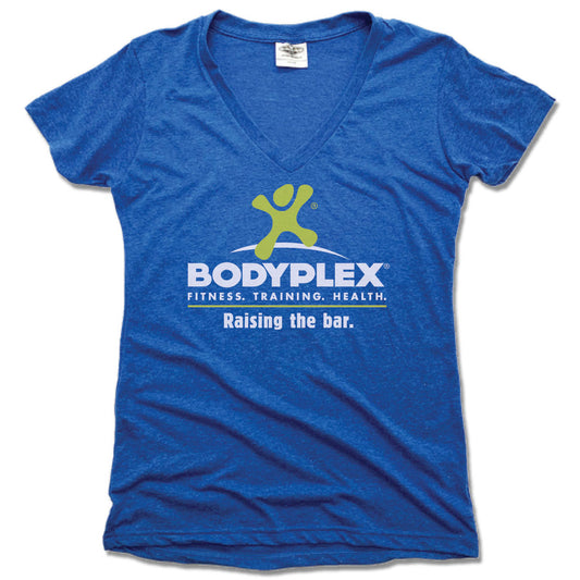 BODYPLEX | LADIES BLUE V-NECK | COLOR LOGO