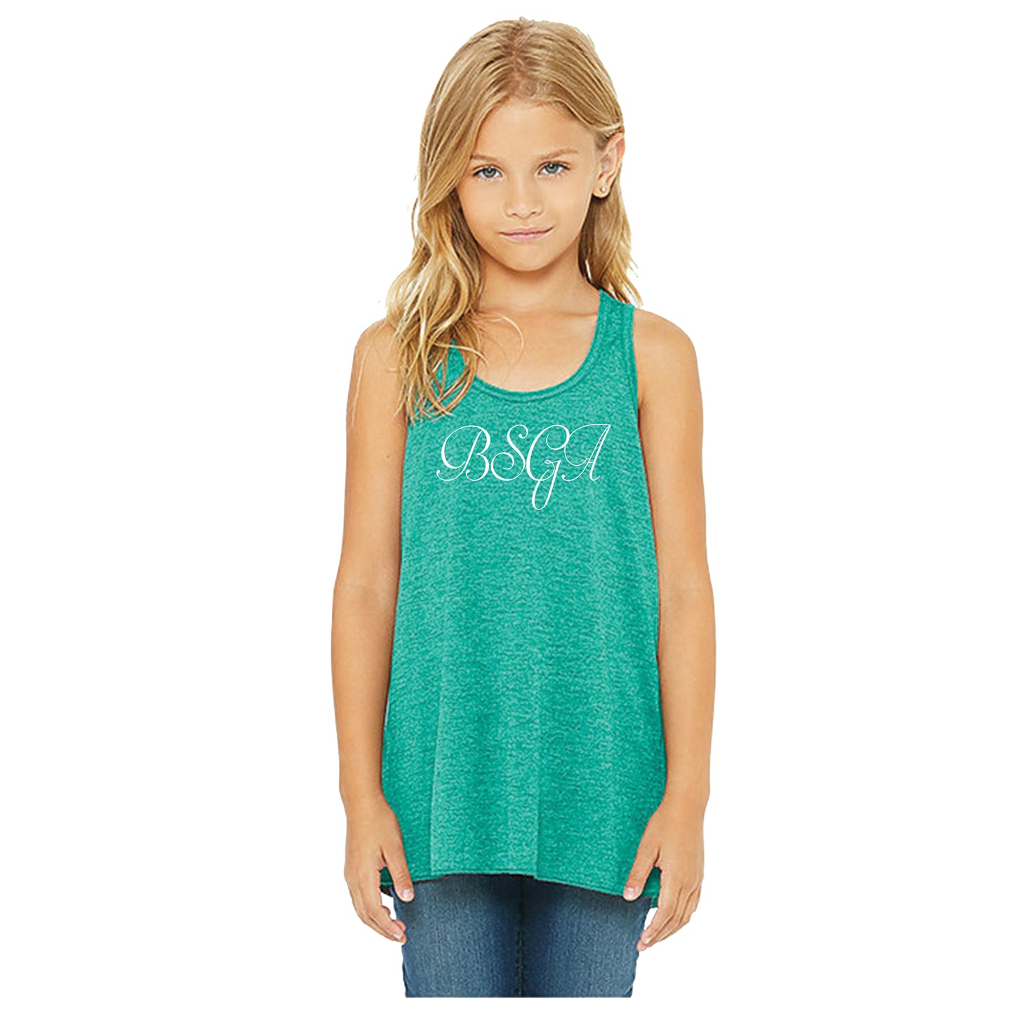 BRIGHT STARS GYMNASTICS ACADEMY | YOUTH TEAL FLOWY TANK | BSGA