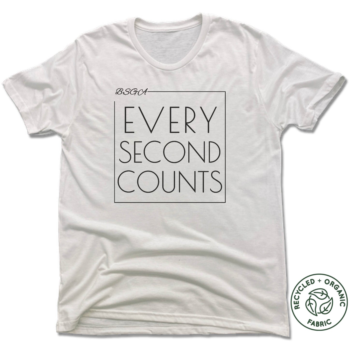 BRIGHT STARS GYMNASTICS ACADEMY | UNISEX WHITE Recycled Tri-Blend | EVERY SECOND COUNTS