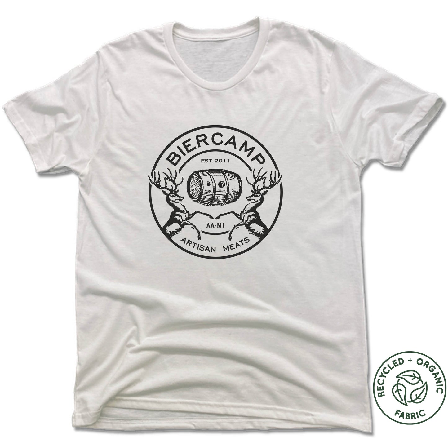 BIERCAMP | UNISEX WHITE Recycled Tri-Blend | DESIGN