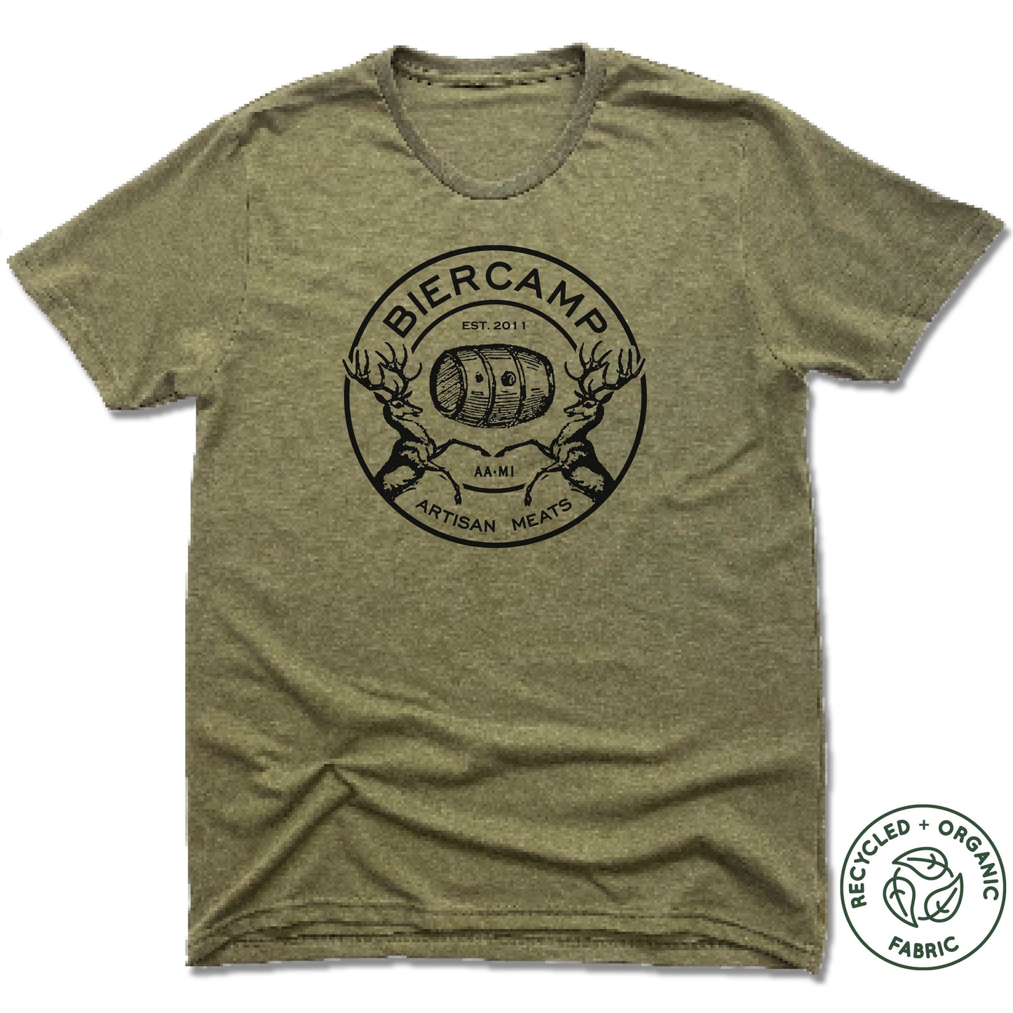 BIERCAMP | UNISEX OLIVE Recycled Tri-Blend | DESIGN