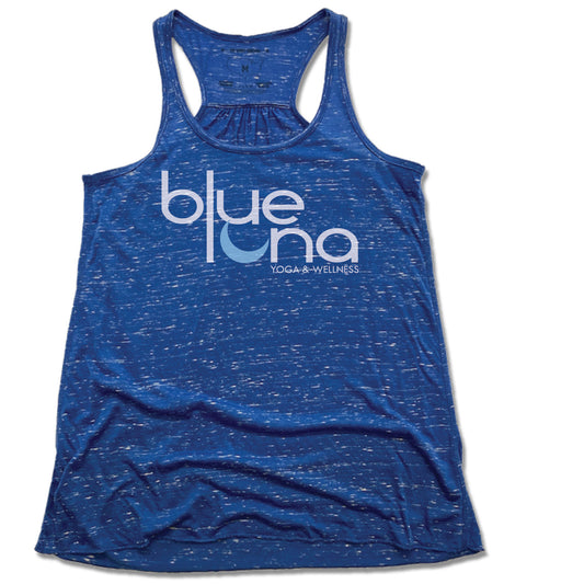 Blue Luna Yoga & Wellness | LADIES BLUE FLOWY TANK | LOGO