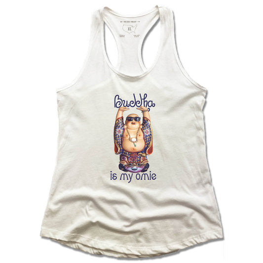 YOGA MIX ORLANDO | LADIES WHITE TANK | BUDDHA IS MY OMIE