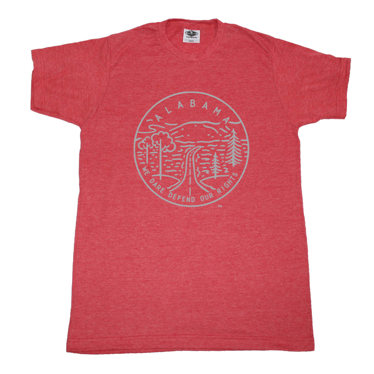 ALABAMA RED TEE | STATE SEAL |  WE DARE DEFEND OUR RIGHTS
