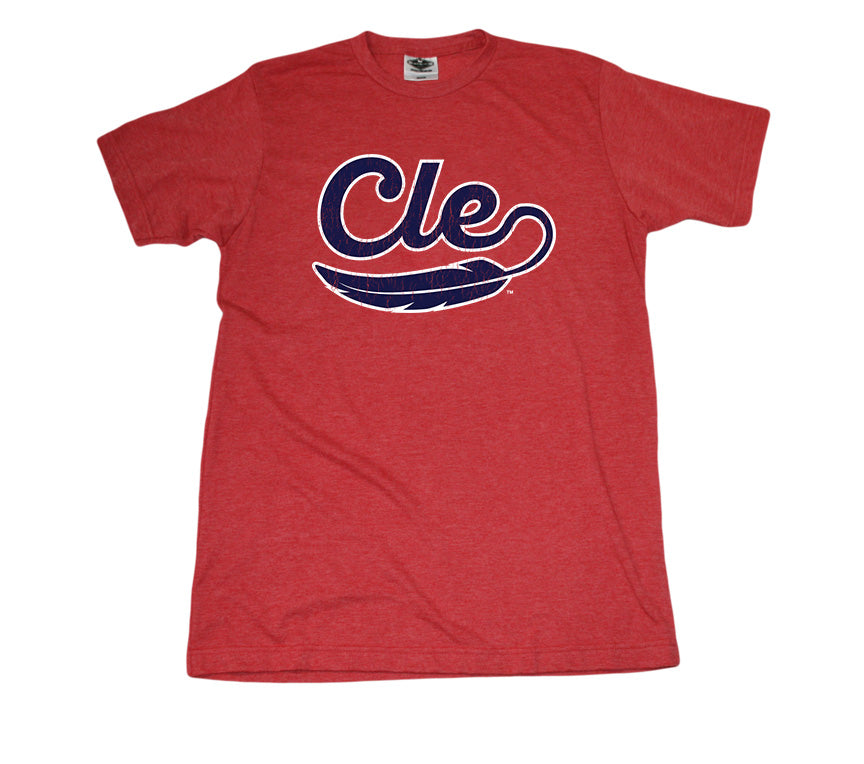OHIO RED TEE | SCRIPT | CLE FEATHER